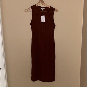 Nine West Sleeveless Midi Dress in Rich Brown